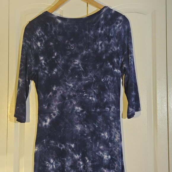 Soft Surroundings Dress Size M Tie-Dye Navy & Teal Boho Maxi Soft Knit Flowy - Picture 9 of 14